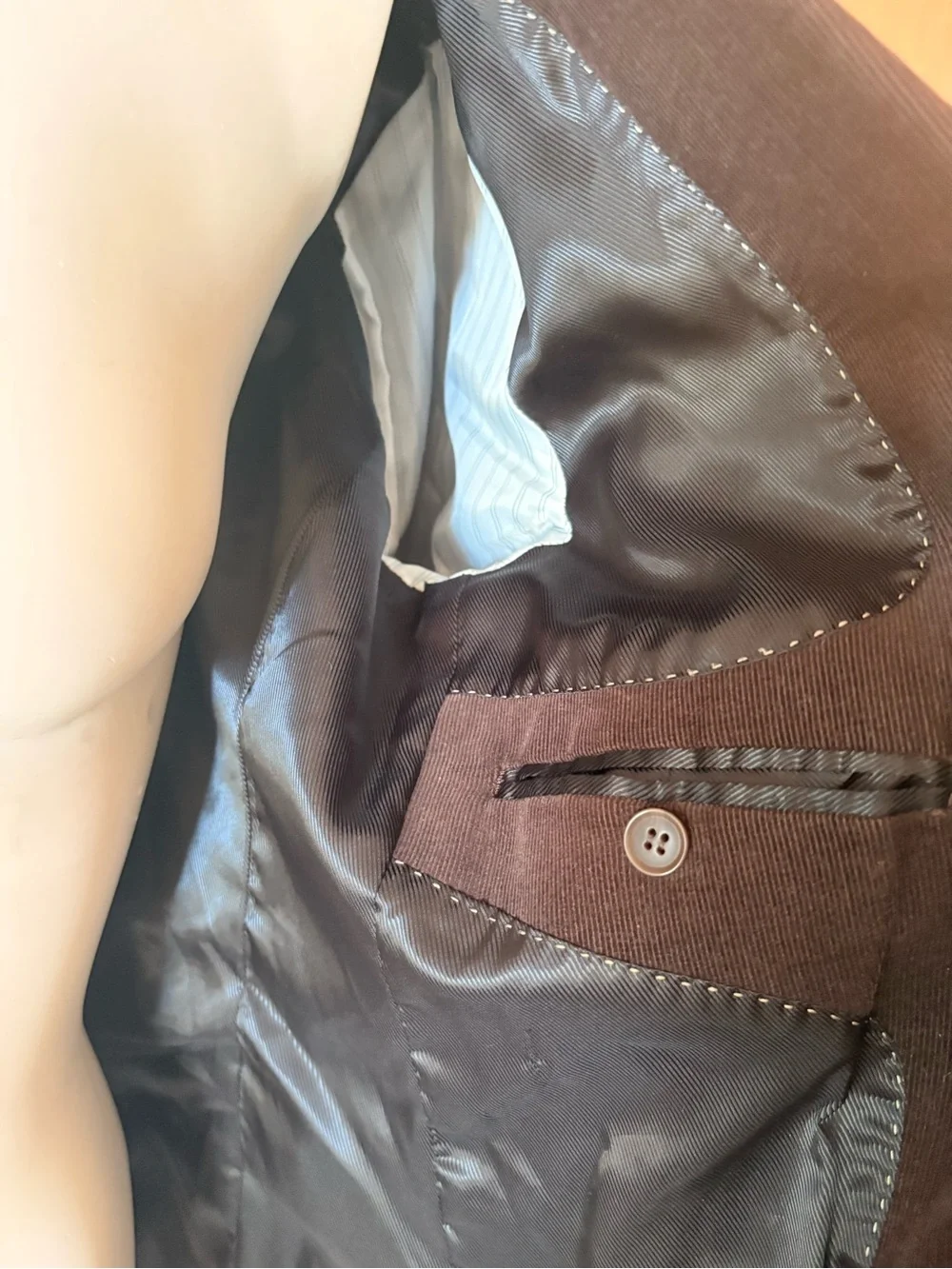 H&M Dark Brown Corduroy Blazer - Two-Button Sport Coat